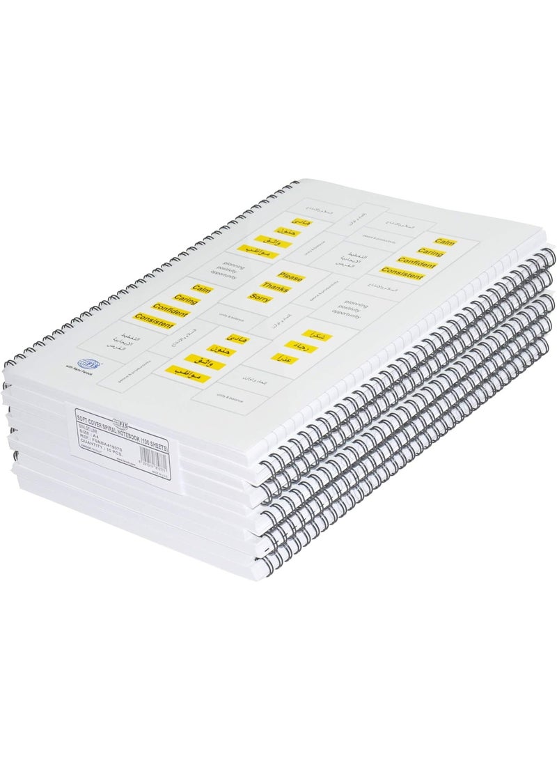 FIS Hard Cover Notebook Single Line A4, 100-Sheets 5-Piece - FSNBA419-07 - Image 1